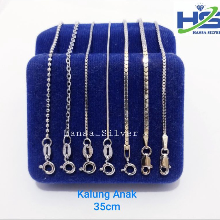 KODE I43Q Kalung Perak Anak Laki  Laki Dan Perempuan Silver Asli 925 Lapis Emas Putih  Perhiasan Per