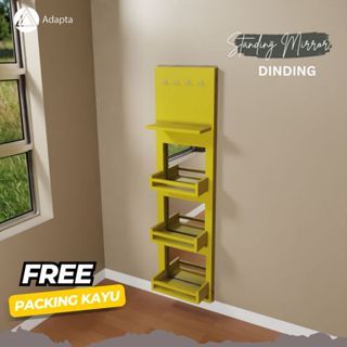 Cermin Full Body Rak Pajangan Tempel Dinding-Standing Mirror Rak Dinding Gantung Minimalis-CelinA39