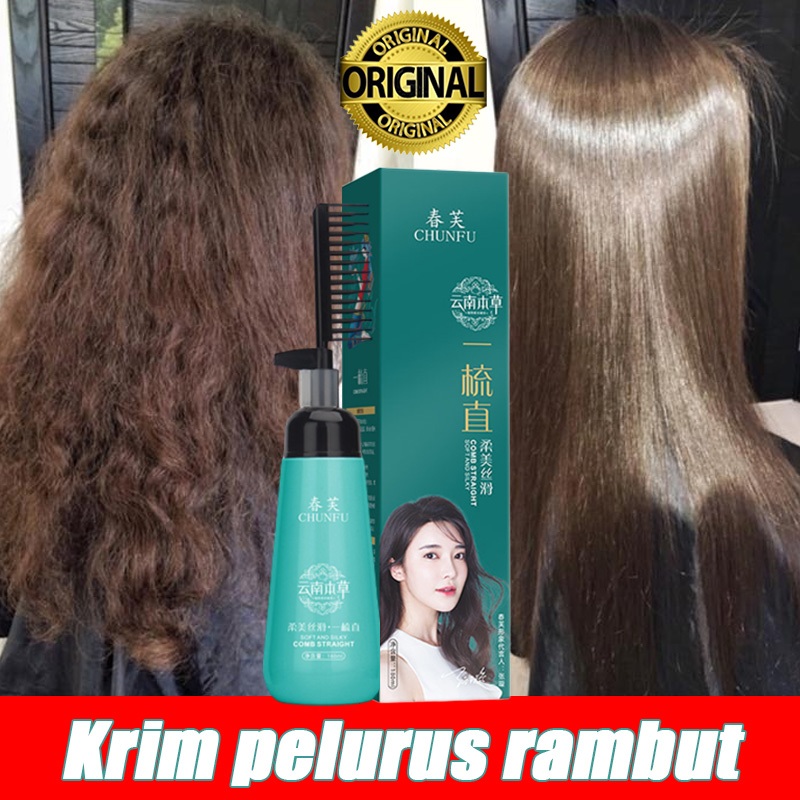 krim pelurus rambut permanen Cream Pelurus Rambut 180ml Smoothing rambut permanen Obat Pelurus Rambu