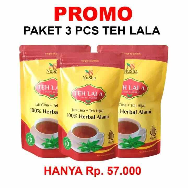 

3 TEH LALA Lancar Langsing Jati Cina + Teh Hijau 100% herbal alam