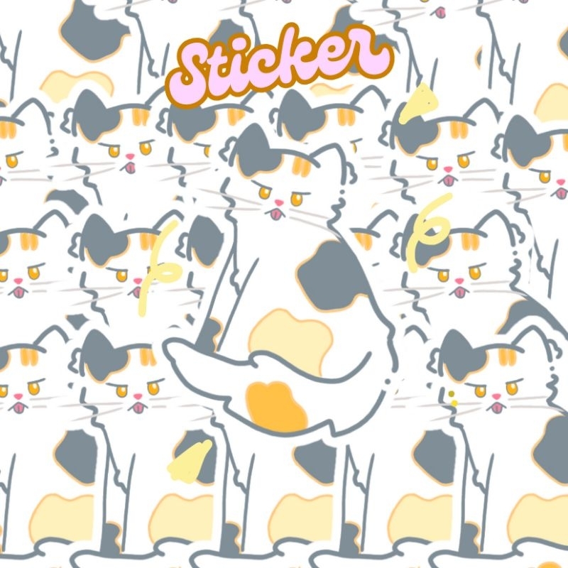 

stiker waterproof Calico cat