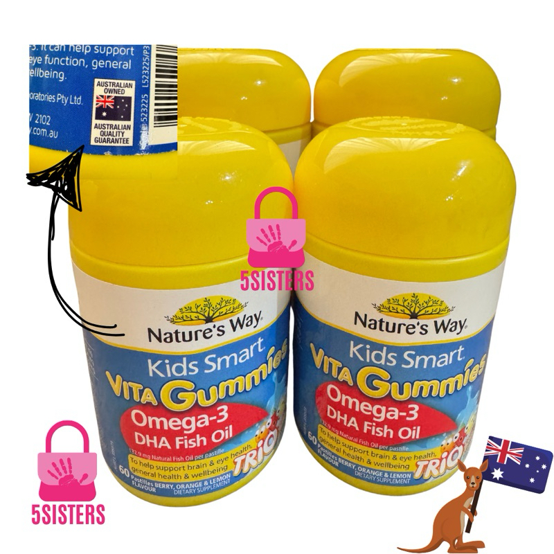 [TERMURAH] VITAMIN ANAK NATURE'S WAY KIDS SMART VITA GUMMIES OMEGA FISH OIL ORIGINAL AUSSIE