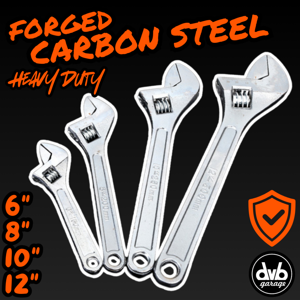 KUNCI INGGRIS 6/8/10/12 INCH FORGED CARBON STEEL ADJUSTABLE PREMIUM