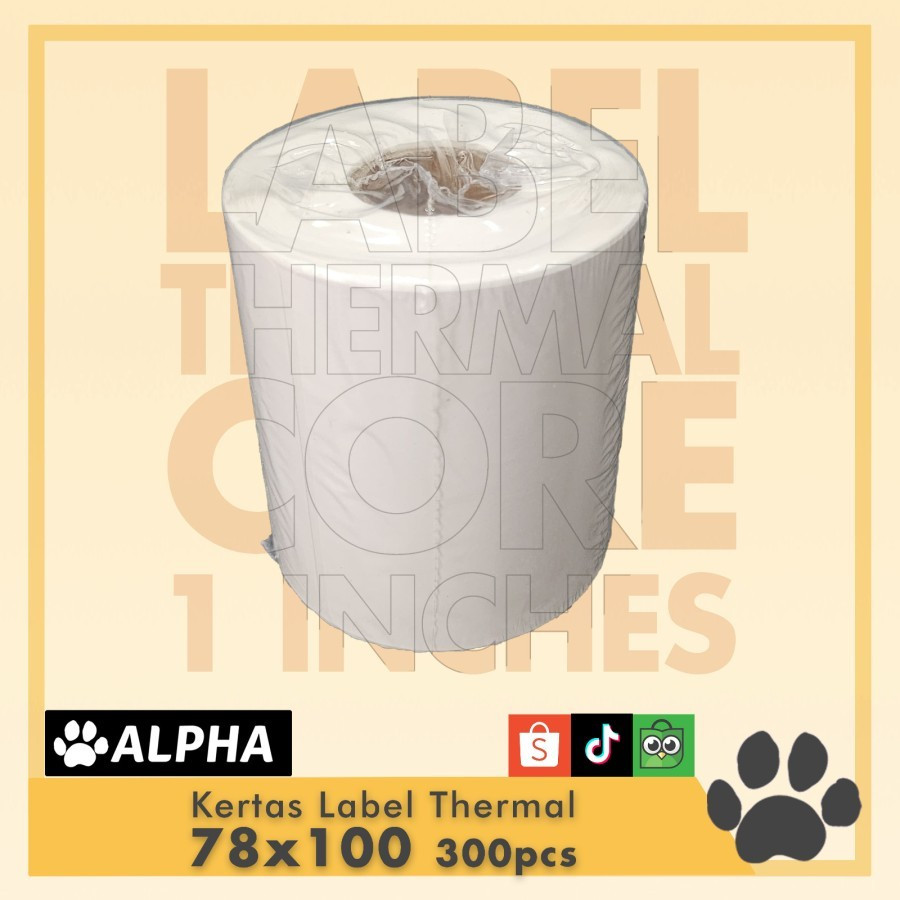 

Kertas stiker label thermal 80 x100 300pcs
