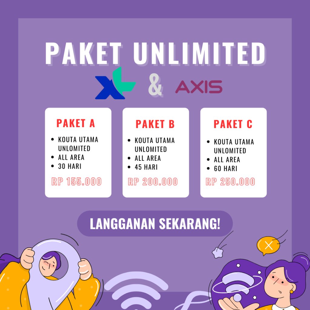 Data XL AXIS Unlimited Nonstop Kuota Unlimited Paket Unlimited