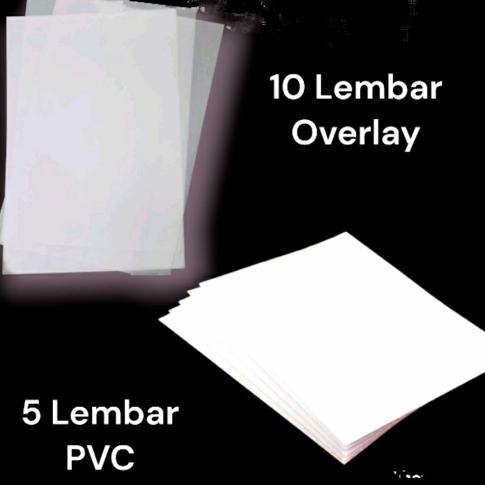 

FG2 1 set Bahan PVC ID card Overlay Lapisan tengah ukuran 2x3 cm inkjet isi 5 sheet 5 card