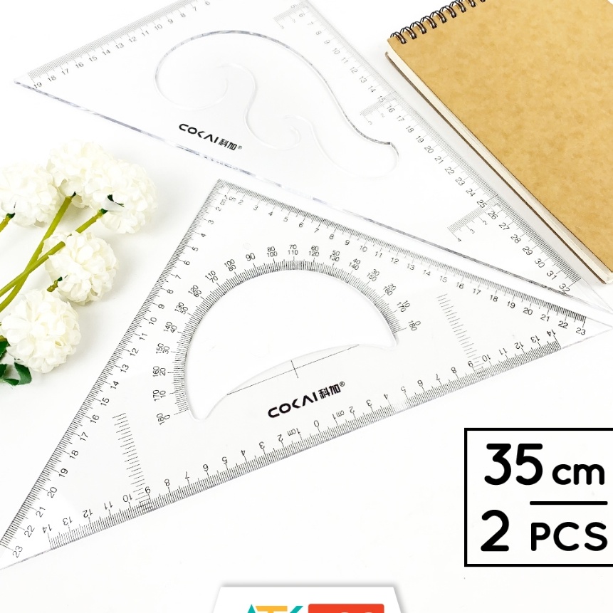 

KF7 Penggaris Mistar Segita Busur Derajat Mal Pola Lengkung Kurva Wayang Jahit Transparan Bening Transparent Clear Triangle Triangular Ruler Protractor French Curve Set 35 cm RLSKJ1235