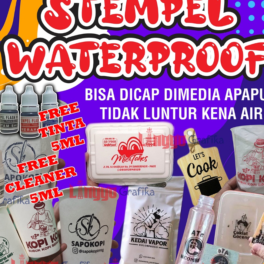 

Hemat Stempel Plastik Stempel Cup Tinta Permanen Wateroof Free Tinta