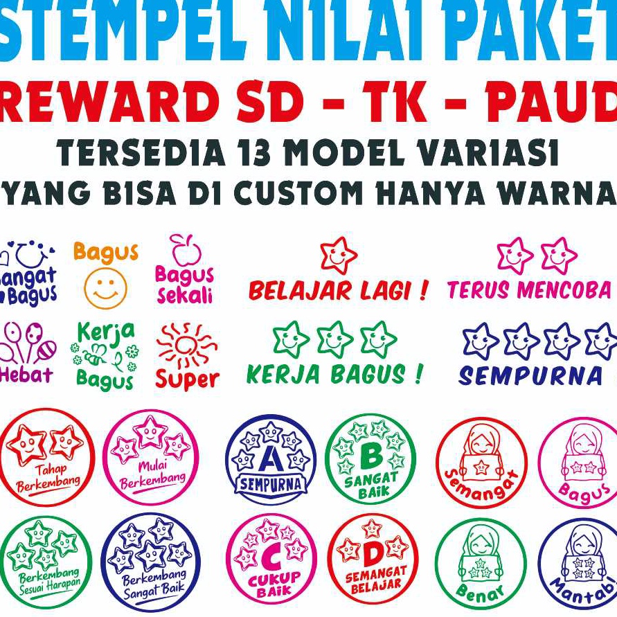 

Terbatas Stempel Penilaian Reward SD TK PAUD Isi 4Pcs 6Pcs
