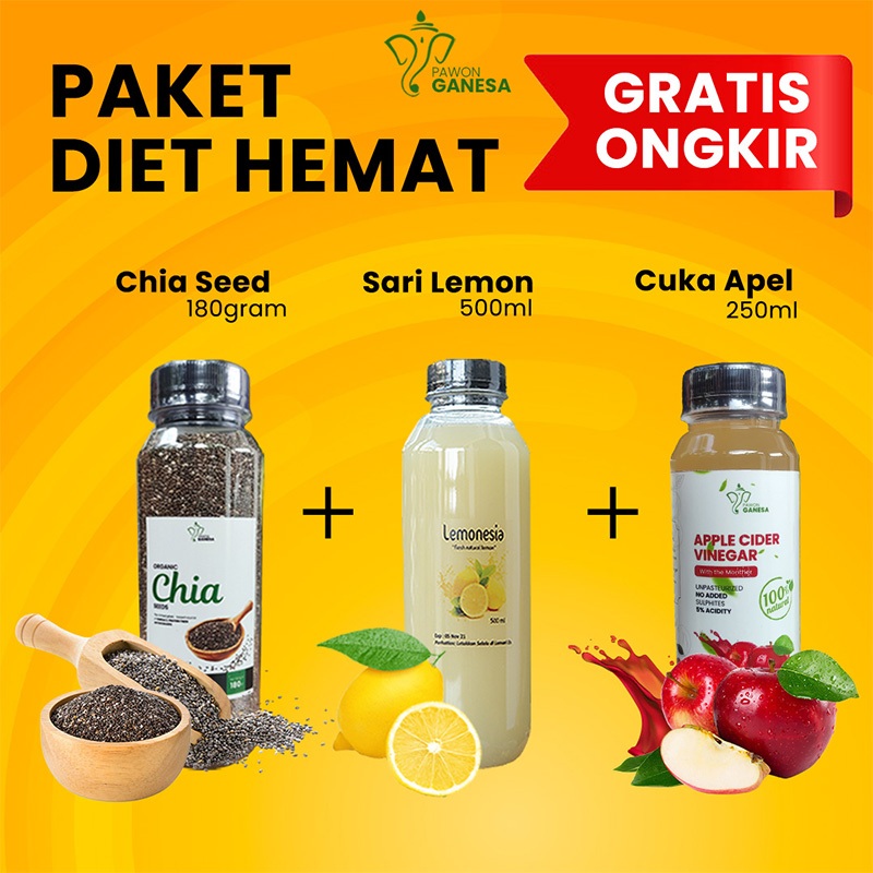 

Paket Detoks - Diet 3in1 - Sari Lemon - Chia Sheed - Cuka Apel