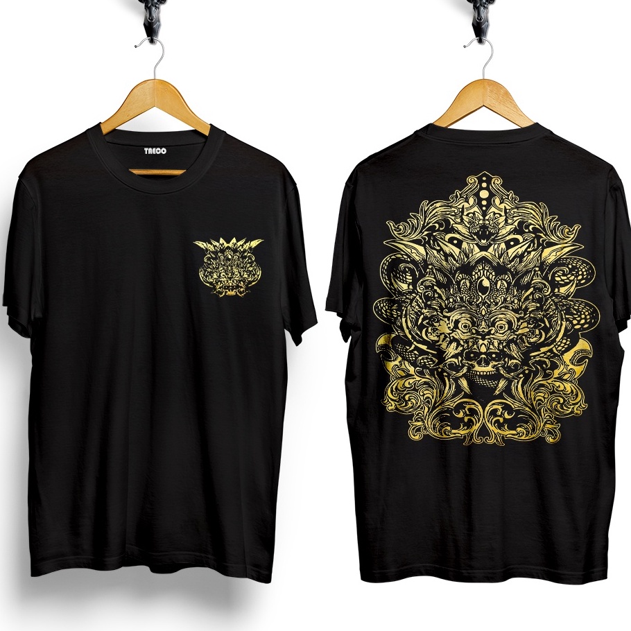 BAJU DISTRO PRIA KEREN BARONG GOLD  KAOS BARONG BALI  KAOS WAYANG  KAOS OONG DISTRO PRIA