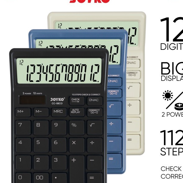 

Extra Calculator Kalkulator Joyko CC58CO 12 Dits