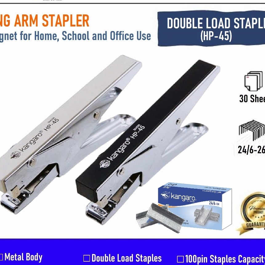 

KF7 Long Arm Stapler 45 Stapler Jilid 45 Stapler Buaya 45 Kangaro Stapler Standar 45 Double Load Stapler No3 Hekter Jilid No246