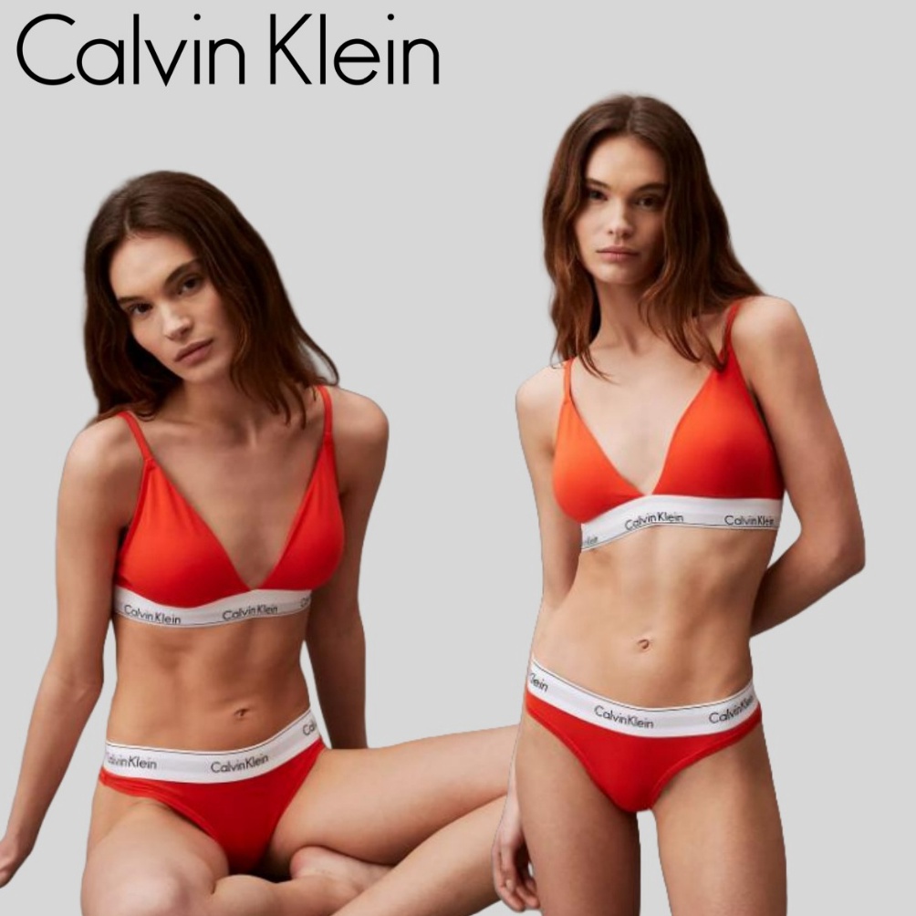 Original Calvin Klein Underwear  Thin Strap Lightly Lined Bralette Jennie CK Bra Panties Sets CANGKI