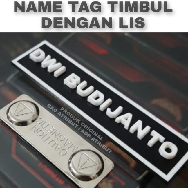 

KI3 Papan Nama Name Tag dada Huruf timbul premium