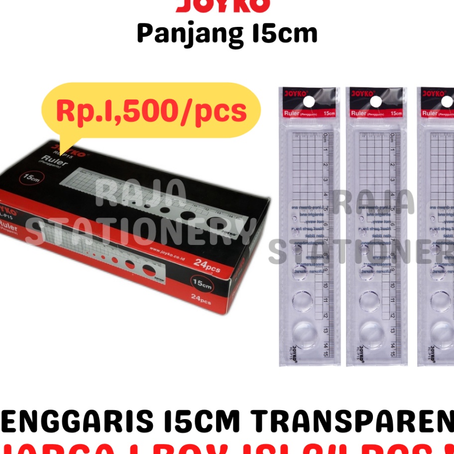 

HJ6 JOYKO RULER 15CM TRANSPARENT PENGGARIS 15CM JOYKO PANJANG AKRILIK TRANSPARAN RLP15 24PCS