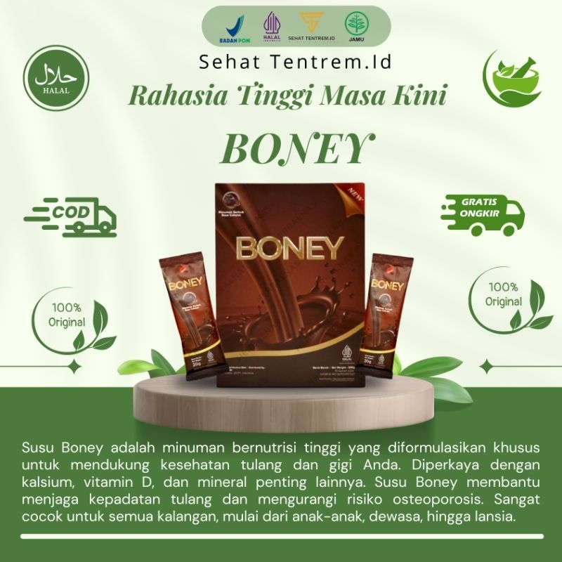 

Susu Boney- Peninggi Badan Ideal, Aman Dan Alami Isi 1 Kotak Susu BPOM Approved Naik 5-15 cm