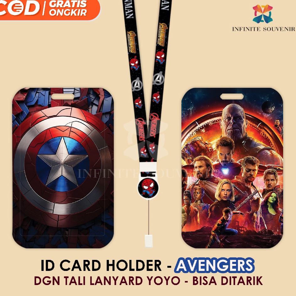 

FG2 N17 ID Card Holder Tali Yoyo Avengers Nametag Yoyo Marvel Card Holder Yoyo Spiderman Hulk Thor Captain America Ironman Card Holder Tali Bisa Ditarik