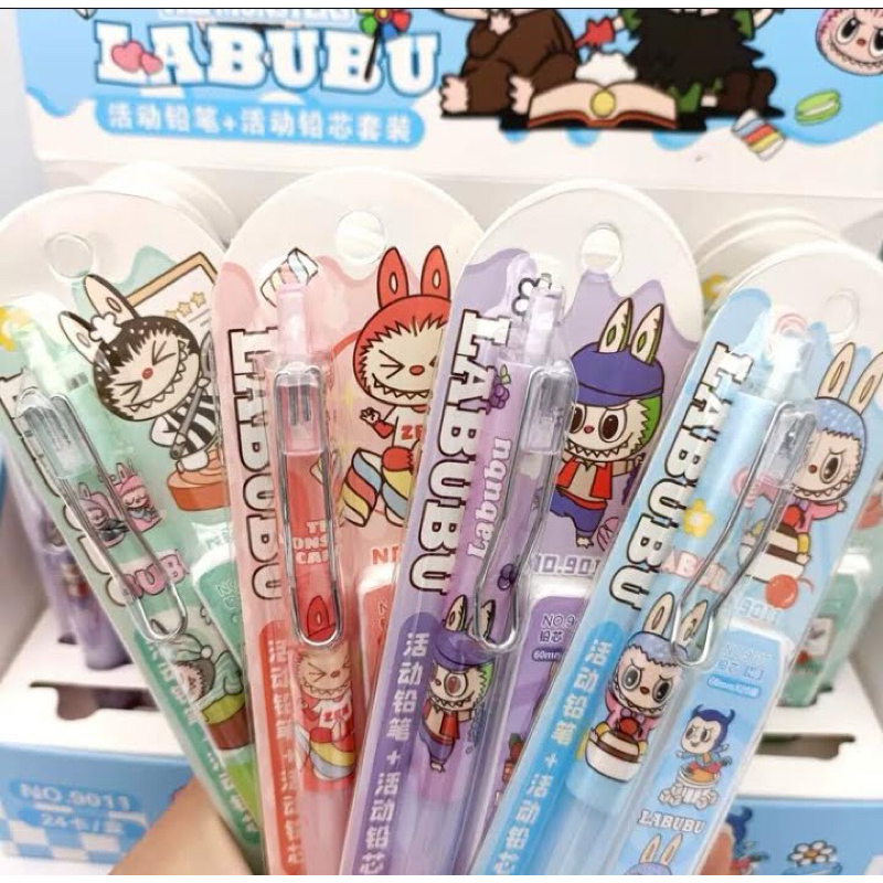 

Pensil mekanik Labubu free refill mechanical pencil kiddy pensil mekanik karate Sanrio labubu set 0.5mm promo sale labubu cute free refill ATK atk capybara unik