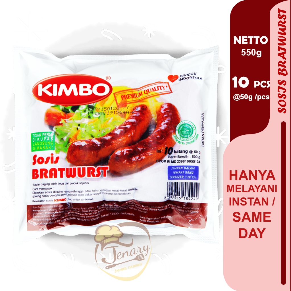 

KIMBO Sosis Sapi Bakar Bratwurst isi 10 pcs / Sosis Bakar Jumbo
