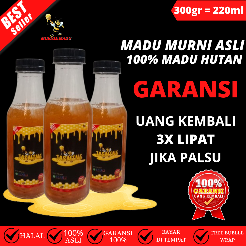 

Madu Murni Asli 1Kg - 300gr Manis Multiflora Nusantara 100% Madu Murni Jasmine Hutan Asli