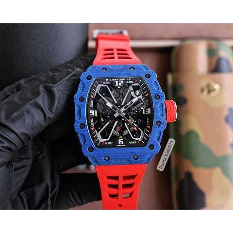 Jam Tangan Richard Carbon Red Mille RM35-03 Automatic Swiss Fullset Box Original