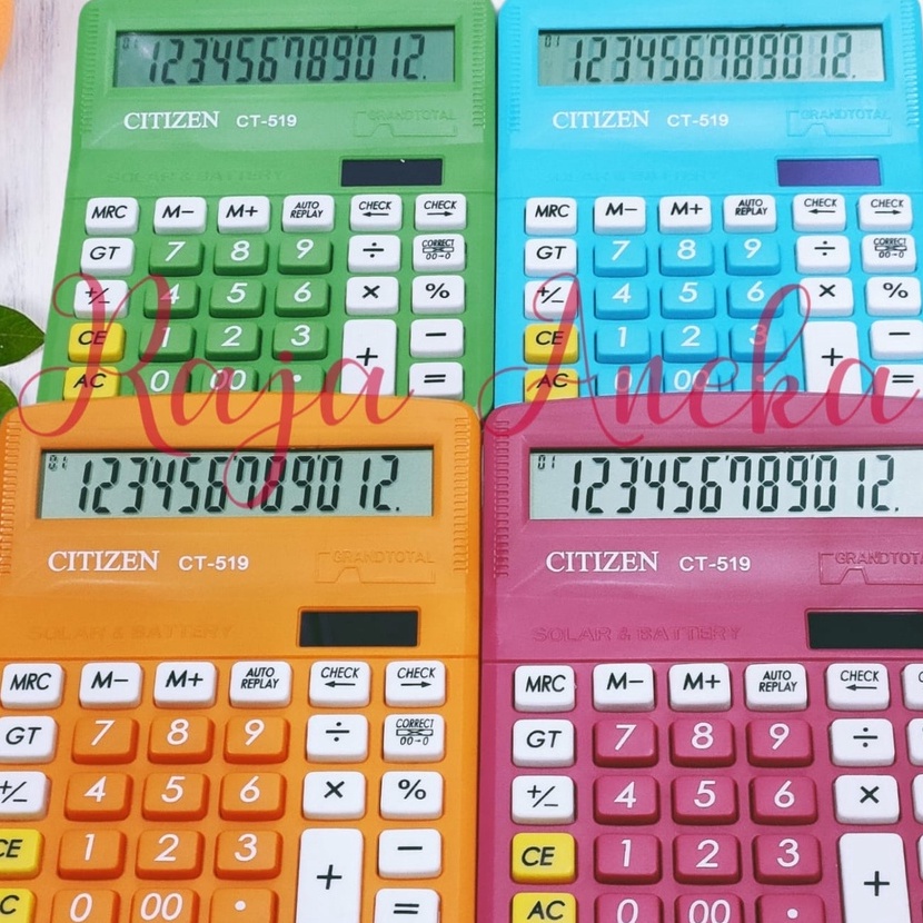 

FG2 Kalkulator Citizen 519 Warna CT519 KALKULATOR MEJA DAGANG CALCULATOR 12 DIT CT519 CITIZEN519