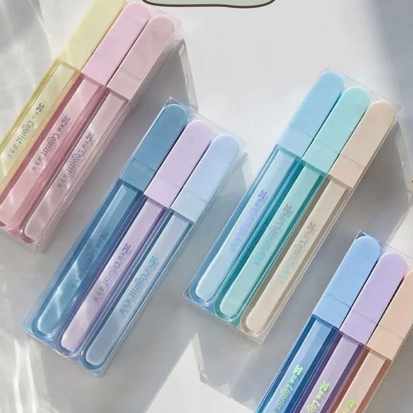 

Terkini MILOLI 3Pcs COLORIST HHLHTER GLITTER Color Tip Sparkling Aesthetic Stationery D75