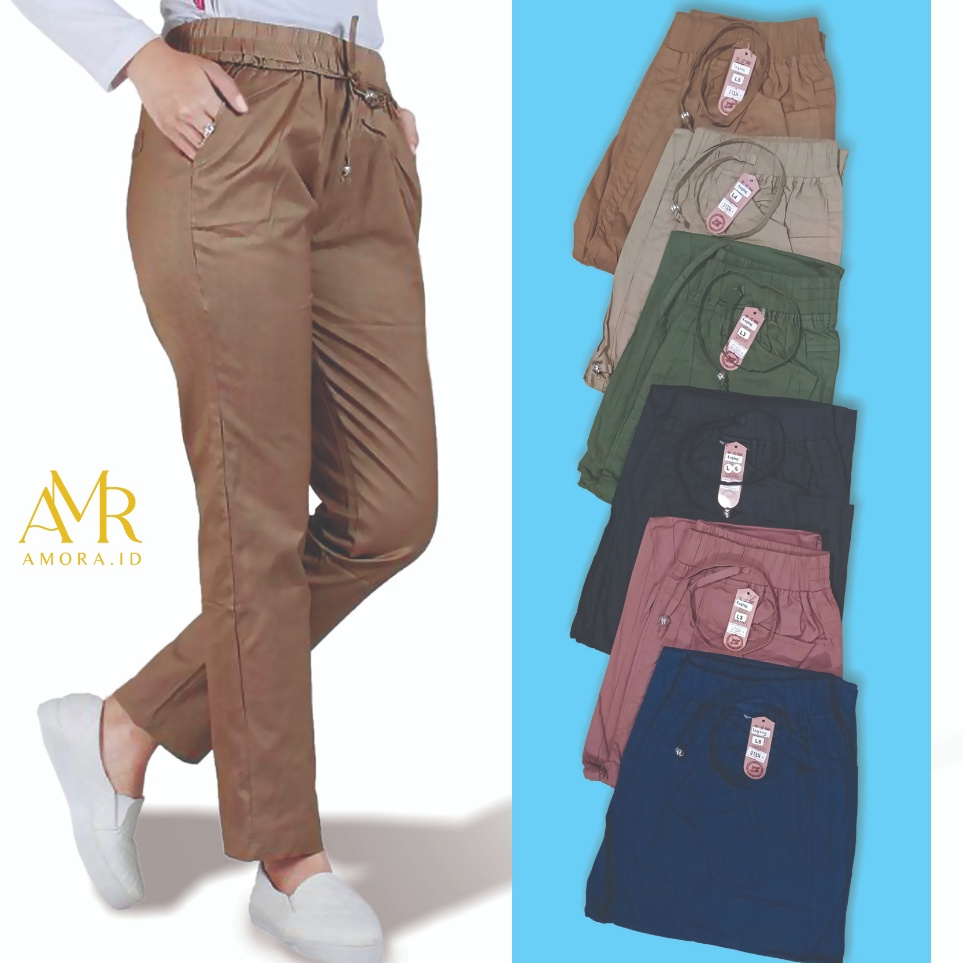 CELANA PANJANG HAREM KERJA WANITA KATUN STRECTH KOREAN PREMIUM x B7P2