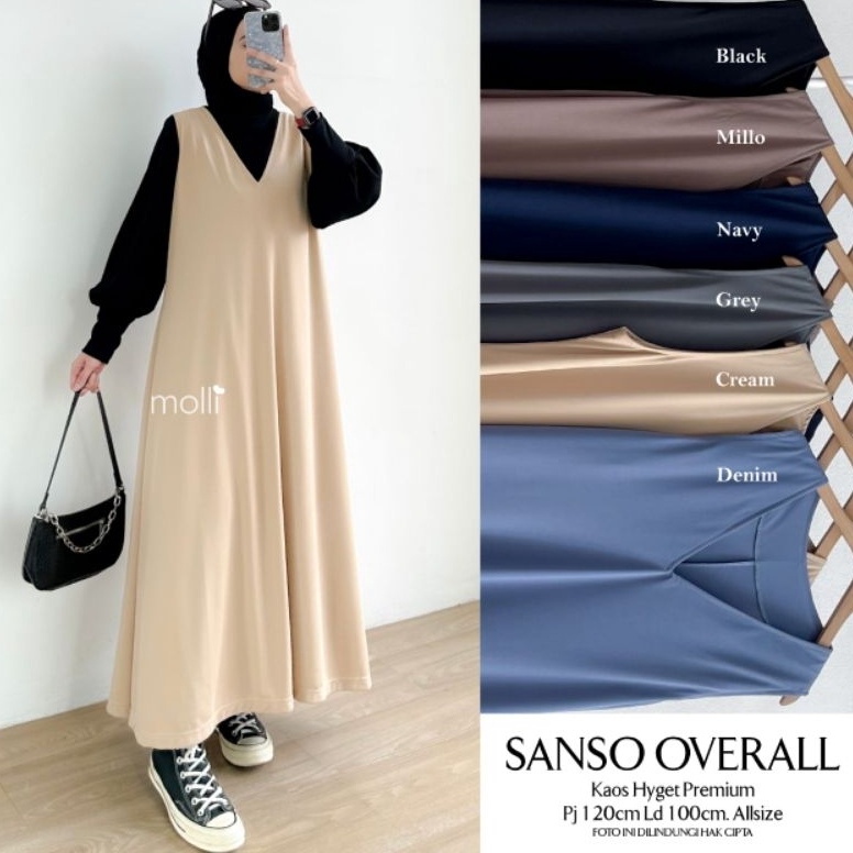 Molli Berlabel Jeiso Sanso Overall Polos Kaos Hyget Inner Iner Tanpa Lengan Dress Premium Pakaian Mu