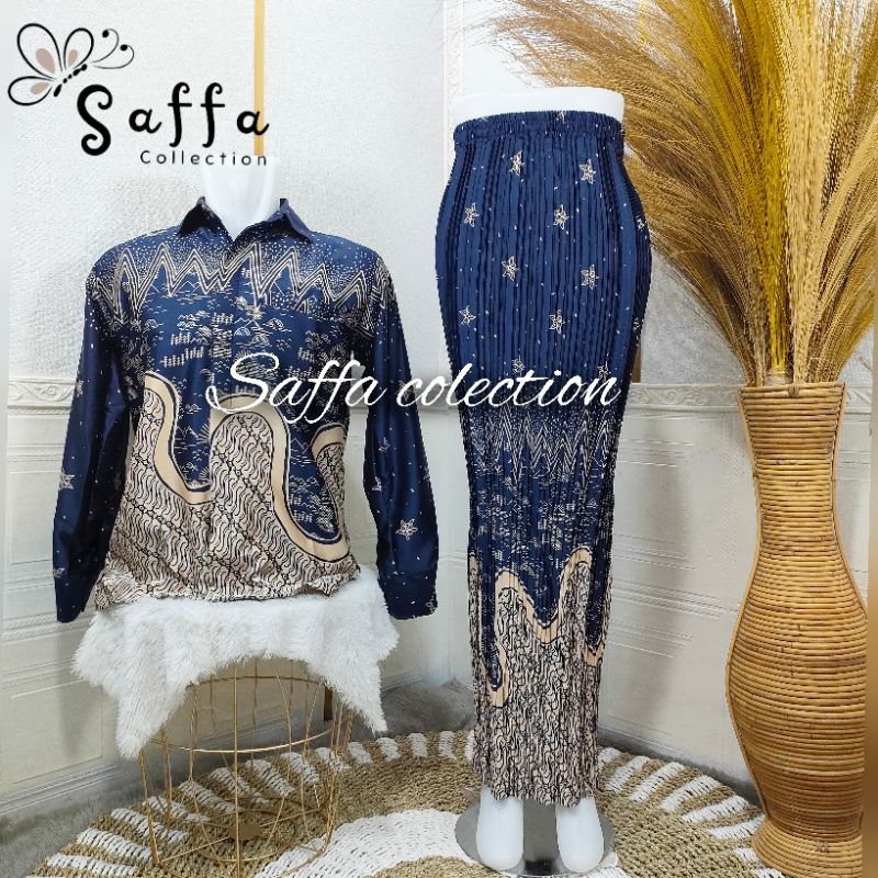 Set Couple Kemeja Batik Rok Plisket / Couple Batik / Kemeja Batik Couple Rok / Couple