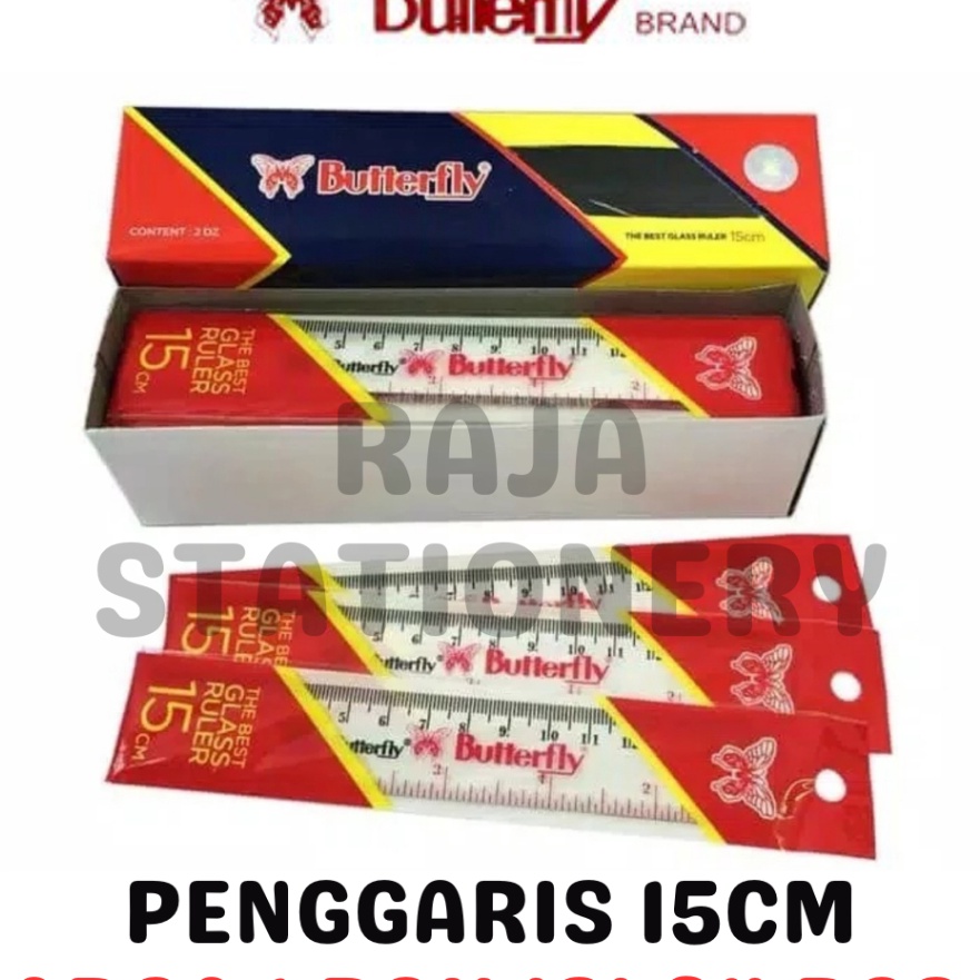

Unggul BUTTERFLY RULER 15CM PENGGARIS KUPU KUPU 15CM PANJANG PLASTIK 24PCS