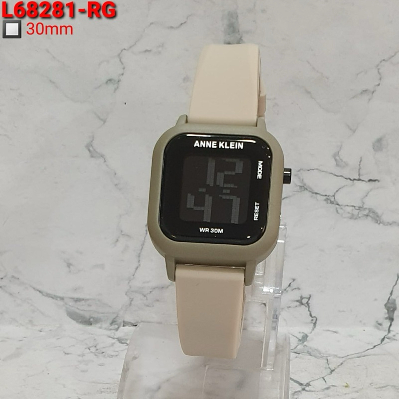 ( BISA COD ) Jam Tangan Wanita ANNE KLEIN 68281 Rubber Tali Karet Digital Jam Tangan Fashion Cewek
