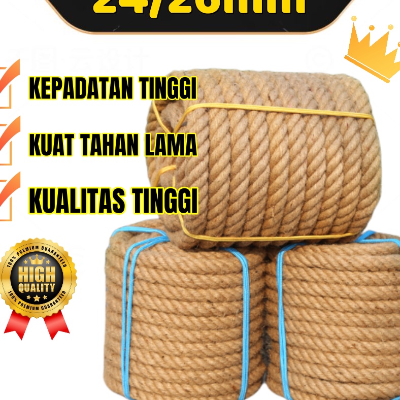 

Super Tali tambang 24mm 26mm kuat tahan lama tali goni tarik tambang tali rami