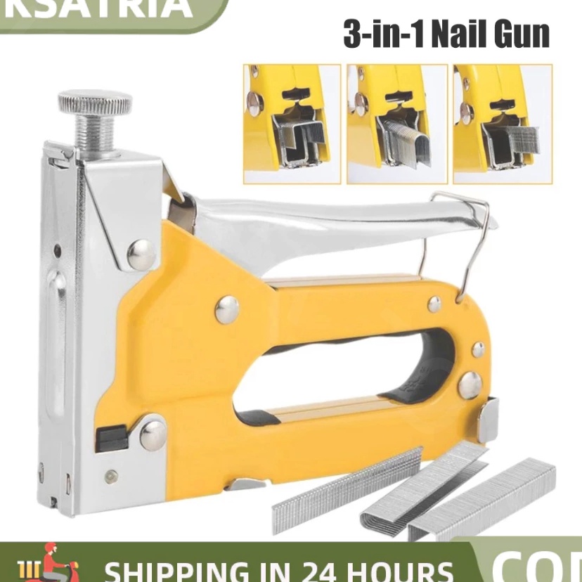 

HJ6 Free 6 paku Staples Tembak Gun Tacker Stapler Staples Perekat Powerfull