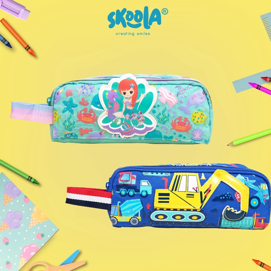 

FG2 Skoola Tempat Pensil Pencil Case Anak Lucu Mermaid Excavator Missy