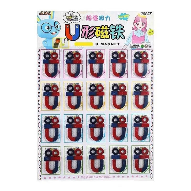 Mainan Magnet Berbentuk U / Magnet Batang / Magnet Ferit Cincin / Mainan Edukasi Pengetahuan Anak / 