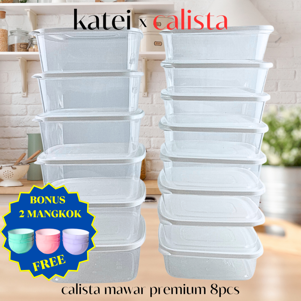 [ CALISTA ] TOPLES PLASTIK CALISTA MAWAR SET FOOD CONTAINER KULKAS 1 SET TEMPAT SAYURAN KULKAS