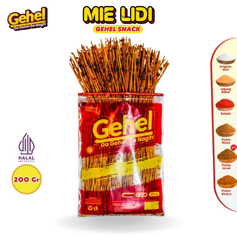 

Belanja hemat Gehel Mie Lidi 2gr Makanan Ringan Grosir