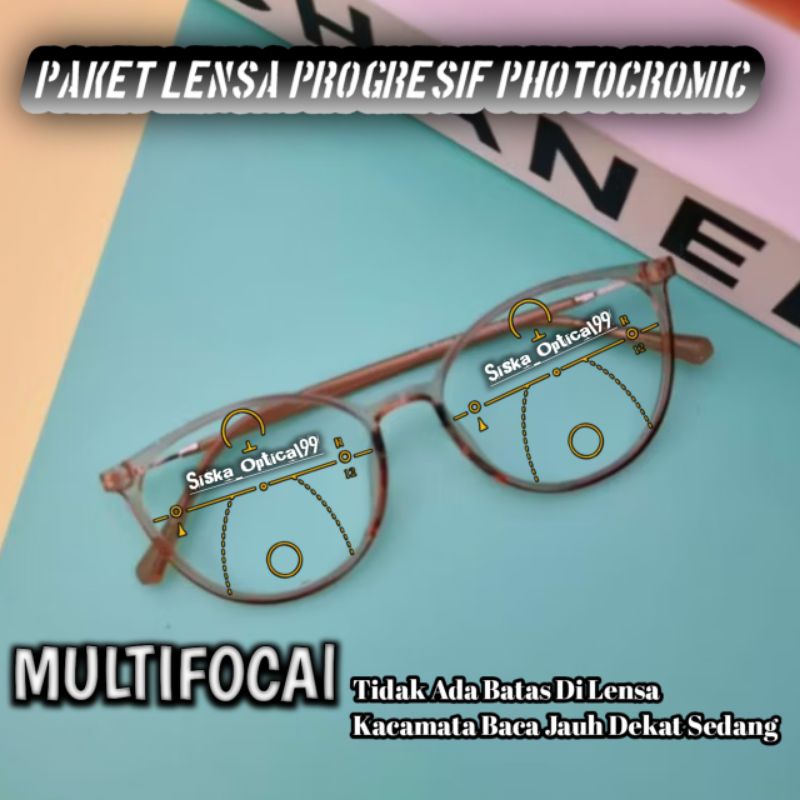 Kacamata Baca Progresif Photocromic Antiradiasi 8146 | Kacamata Baca Jauh Dan Dekat | Kacamata Jauh 
