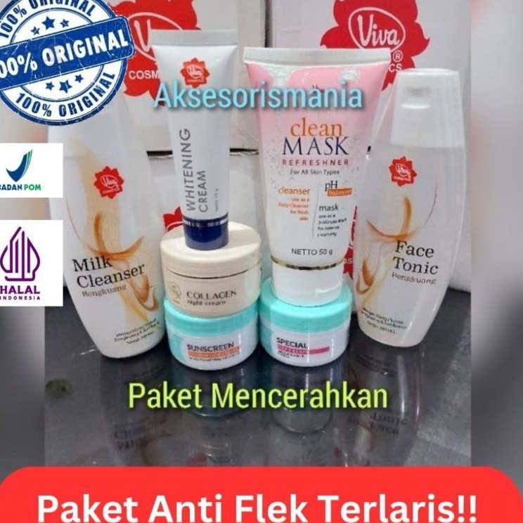 Produk Terbaik Viva Paket an Harian Lengkap Flek  Jerawat  Anti Kerutan  Glowing  Kulit Berminyak  A