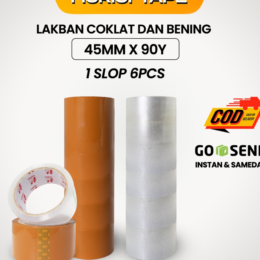 

Sale HORICI 1 SLOP ISI 6 PCS 45MM9Y TAPE CLEAR LAKBAN BENING DAN COKLAT