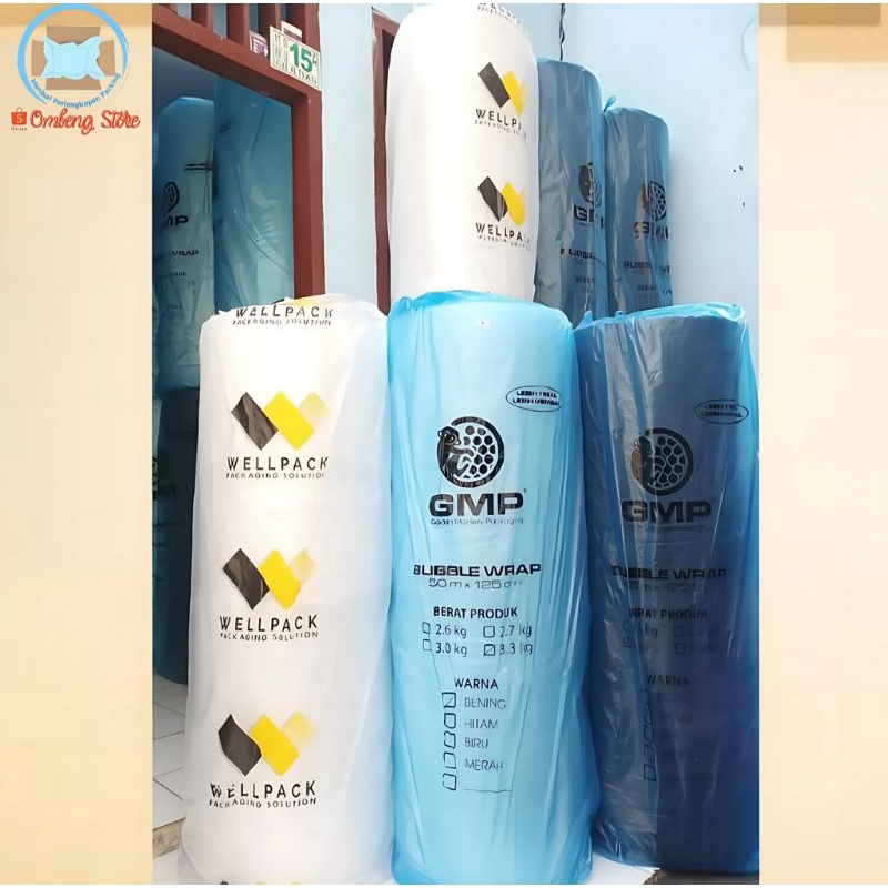 

PLASTIK BUBBLE WRAP TEBAL SETENGAH ROLL UKURAN 50 METER x 60 CM (GMP/WELLPACK/SEJENISNYA)