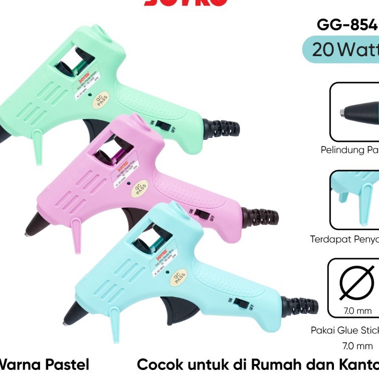 

Murah JOYKO Glue Gun GG854 Pastel Color Alat Lem Tembak Hot Melt Glue GG854