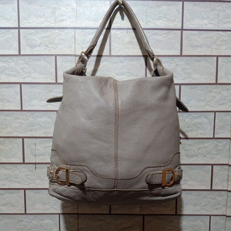 Tas Hobo Kulit Asli L3 S4NDS (Harga NETT)  / Tote  Kulit Asli Warna Abu-abu Milo /Tas Shoulder Kulit