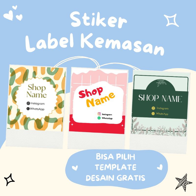 Stiker label kemasan / kotak nasi / kotak kue / custom
