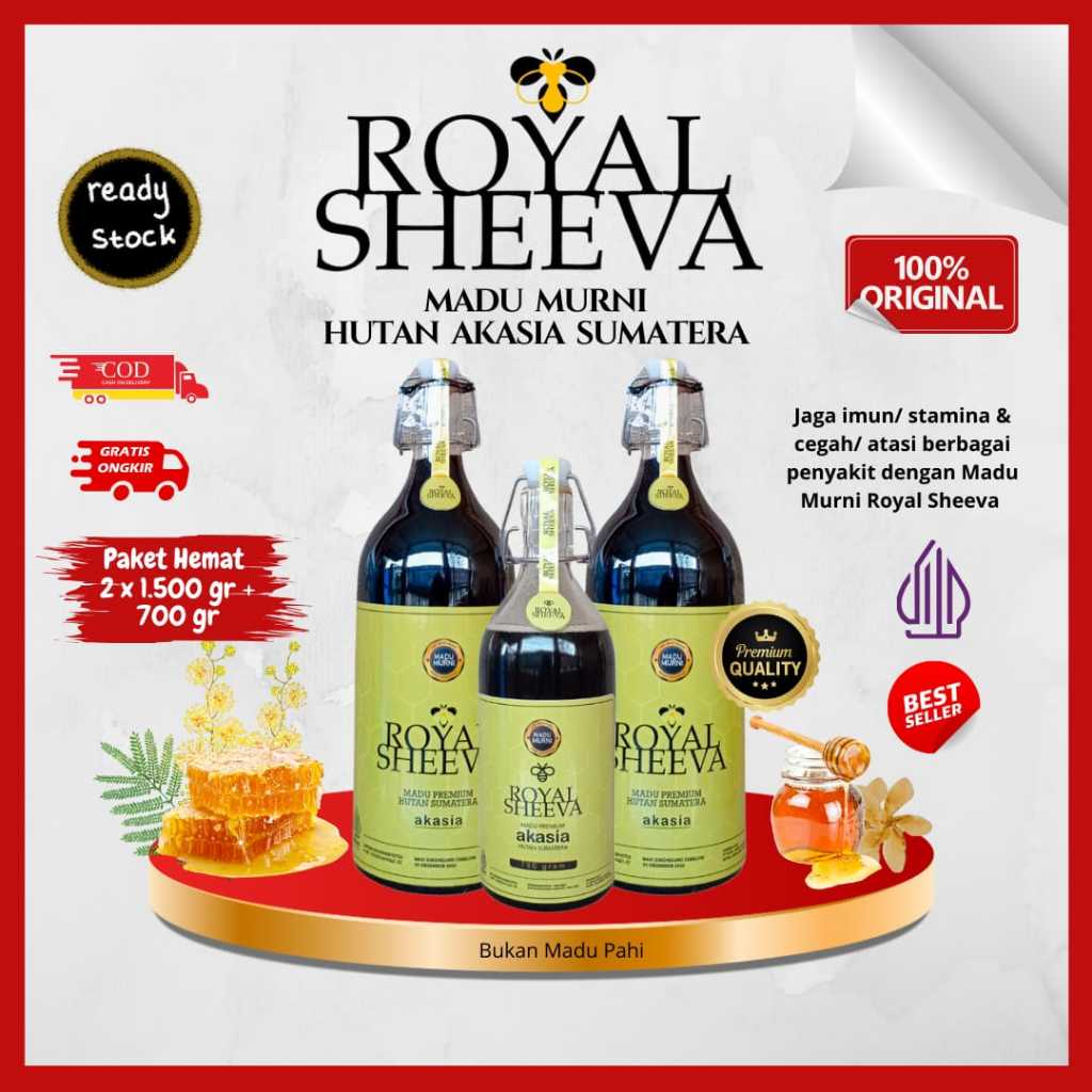

Madu Murni Royal Sheeva 100% Ori Premium Bundle 2pc 1500gr + 1pc 700gr | Halal MUI Lulus Uji Lab