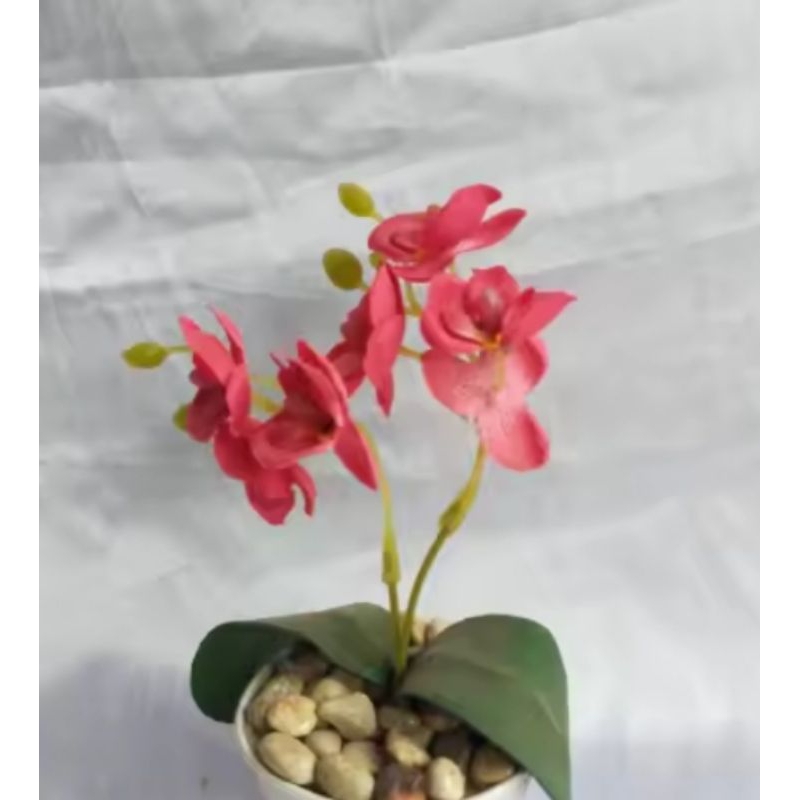 bunga anggrek mini/bunga plastik/bunga hias meja