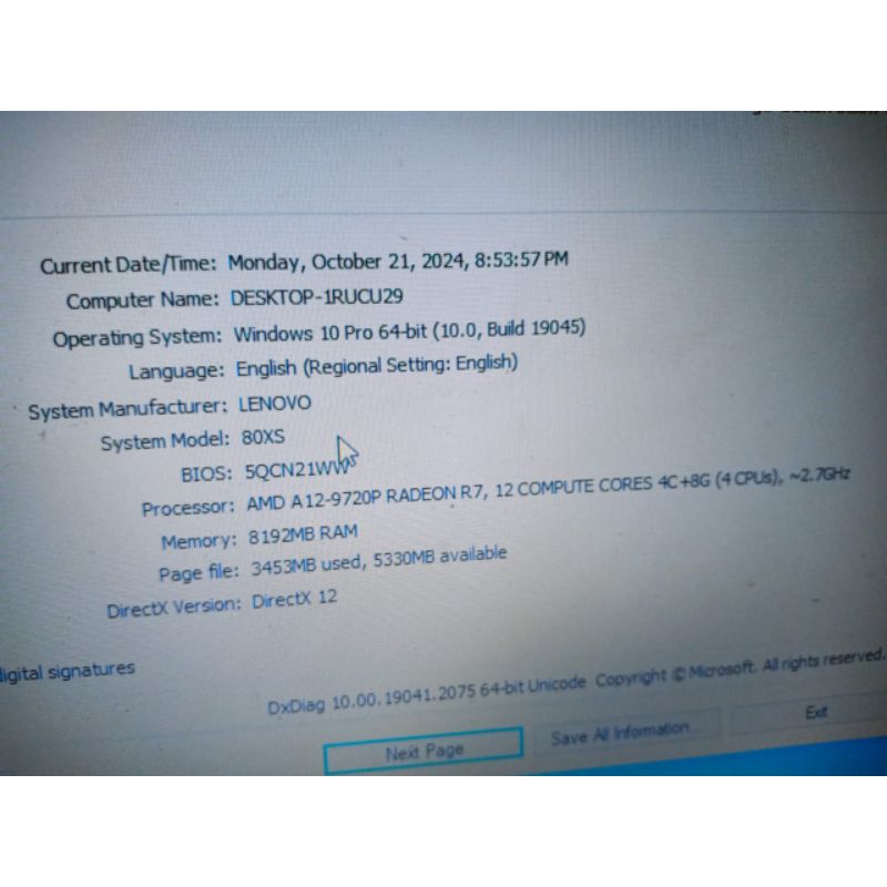 Laptop Lenovo ideapad 320 AMD A12-9720P Ram 8GB hdd 2000GB(2TB) seri gaming (Z471)