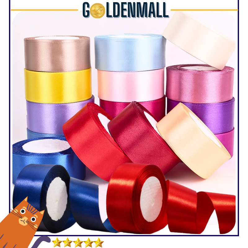 

Pita Satin 4CM Motif Polos Buket Bouquet Bunga Dekorasi / Pita Kado Per ROLL PT01